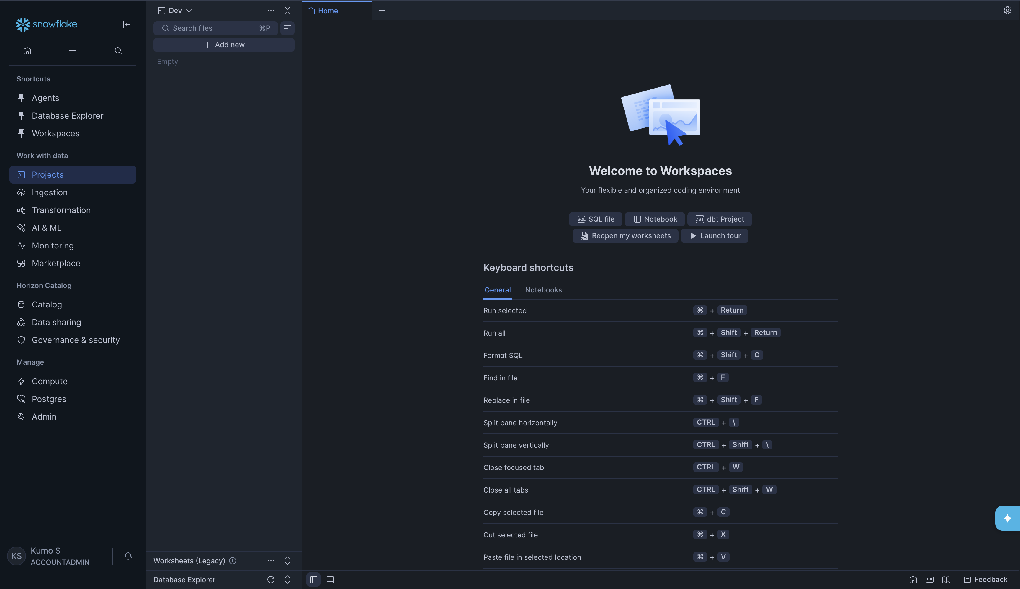 Welcome to Workspaces page